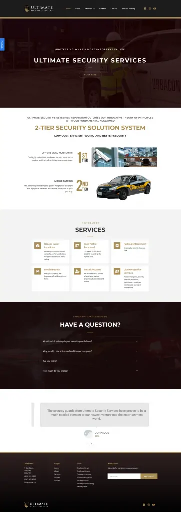 Ultimate security services web designer portfolio wordpress theme.