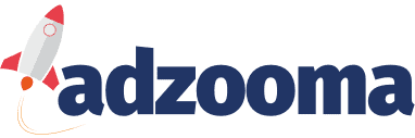 Adzooma logo featuring a rocket.
