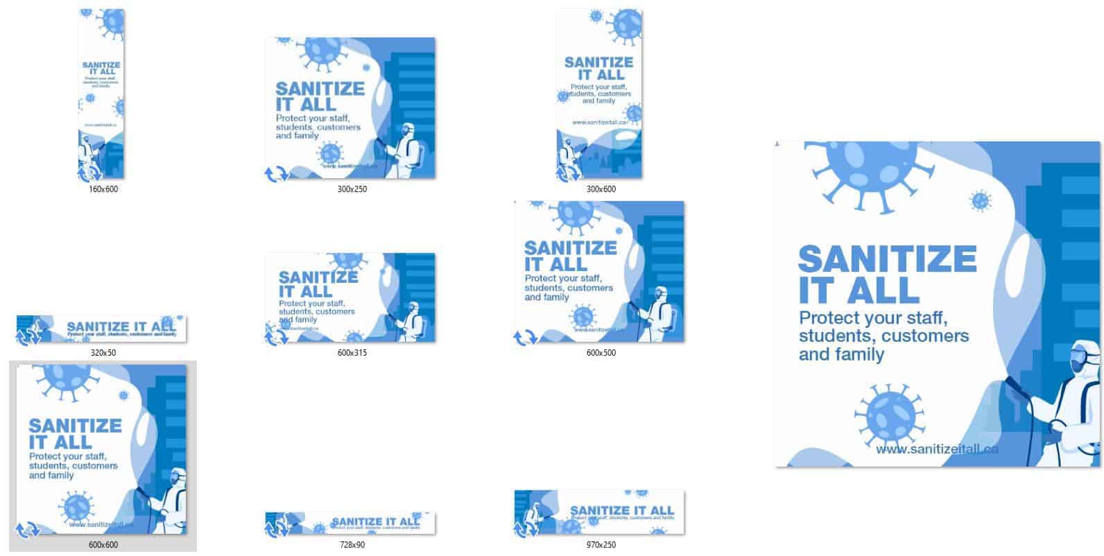 sample ad creatives Sanitize sample banner design.