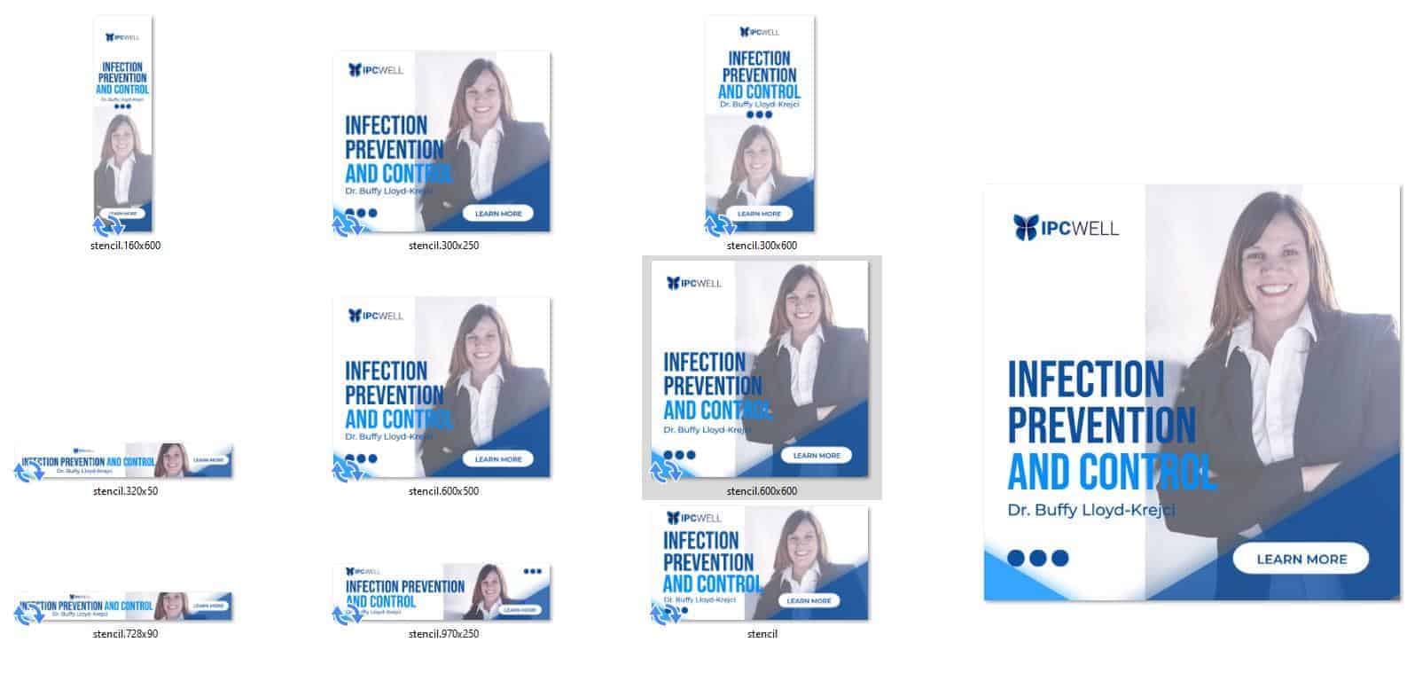 sample ad creatives A set of infection prevention and control banners showcasing sample ad creatives.