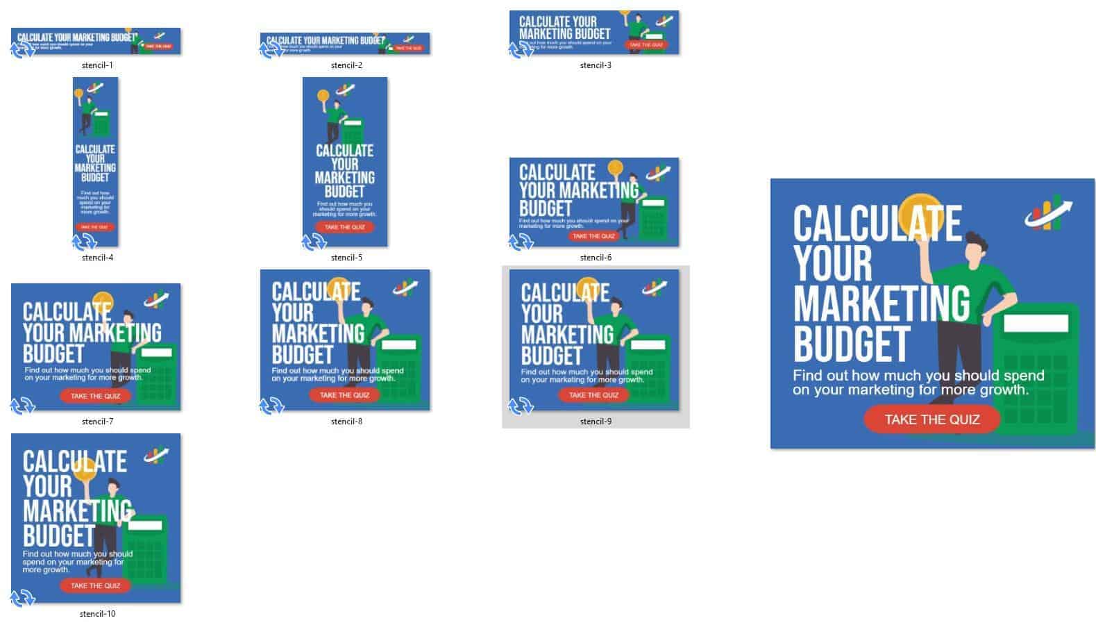 sample ad creatives A set of sample ad creatives.