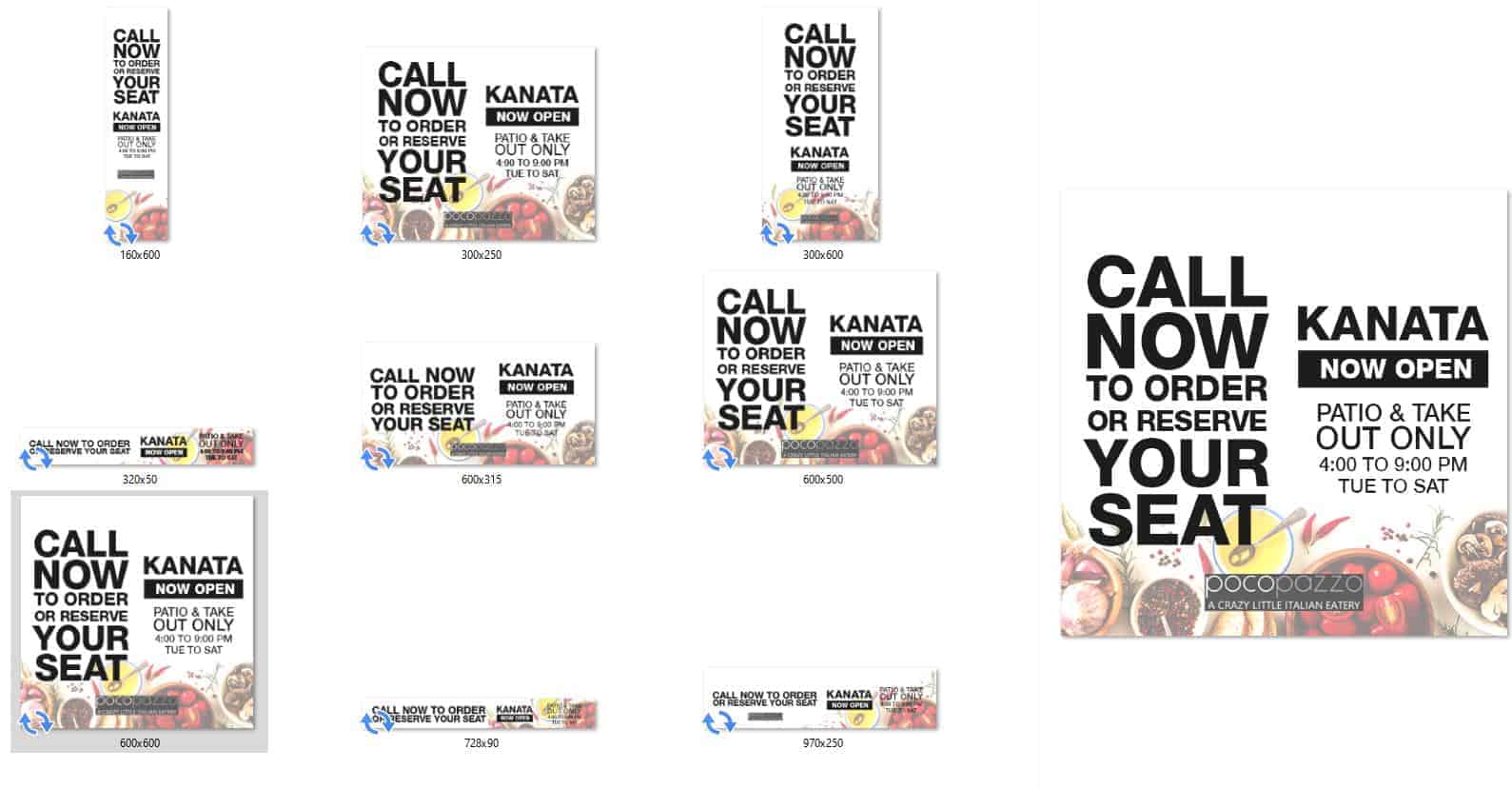 sample ad creatives Call now for sample ad creative seat banners.