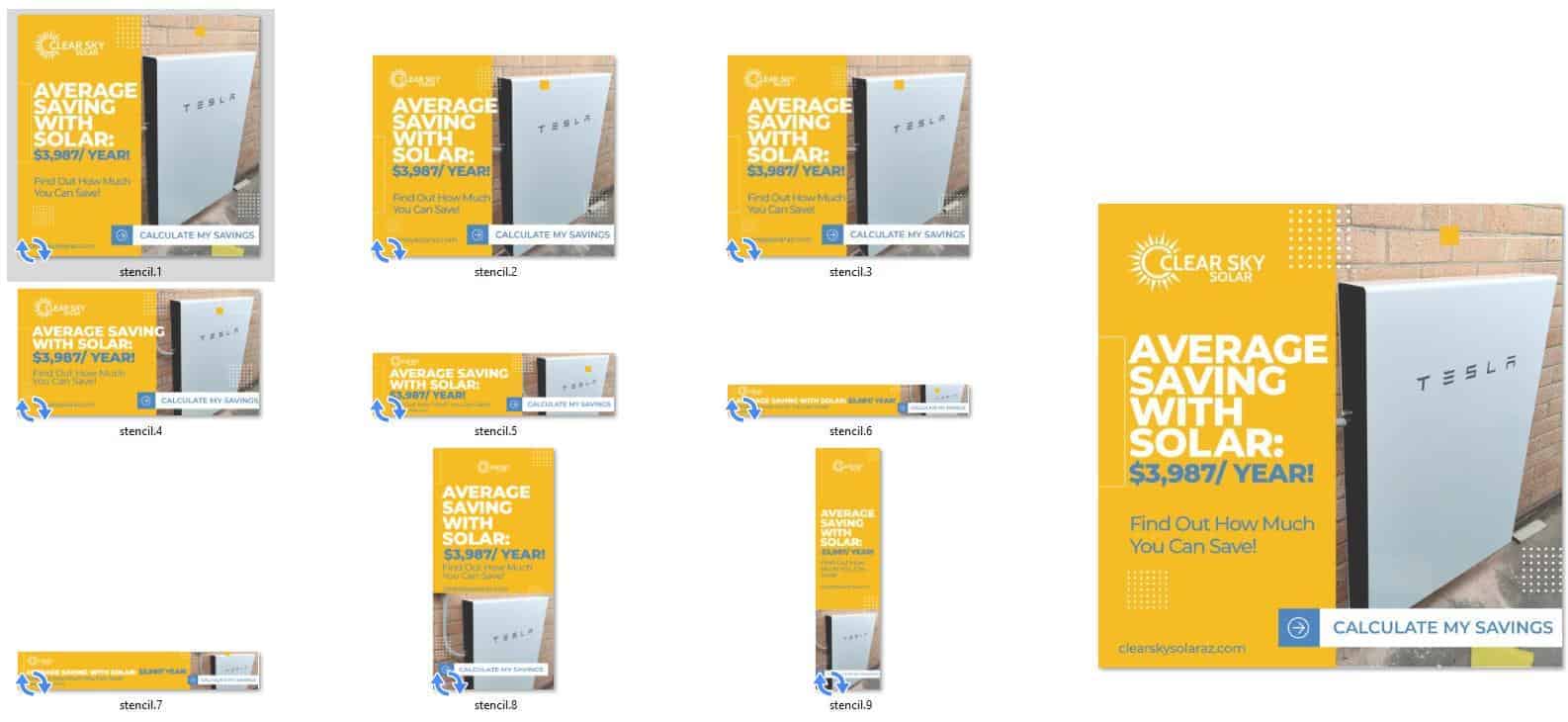 sample ad creatives Tesla advertising banners.