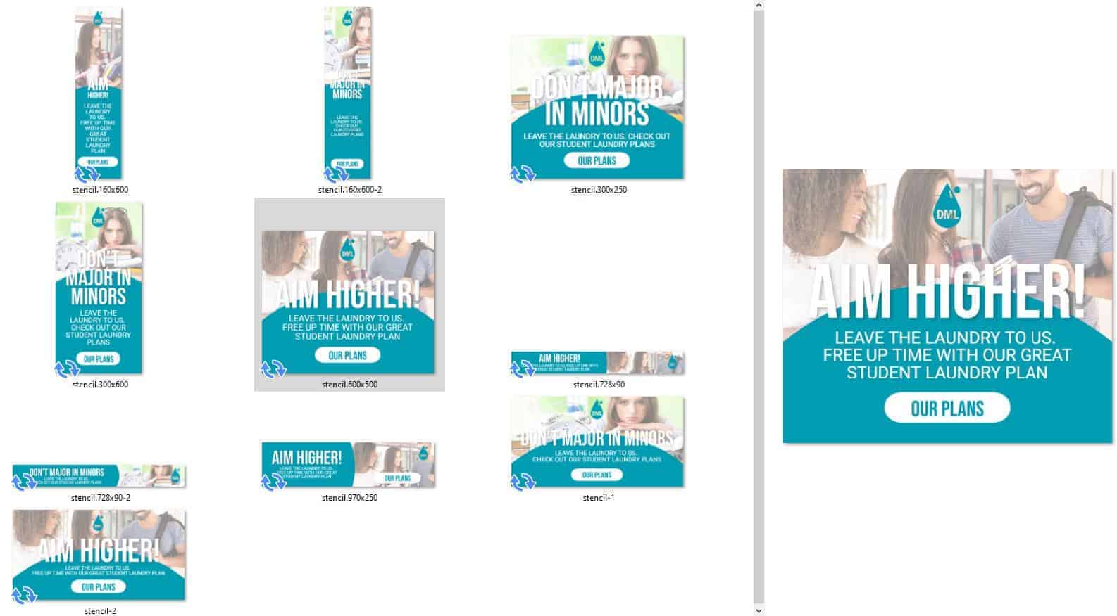 sample ad creatives A set of sample ad creatives for a medical clinic.