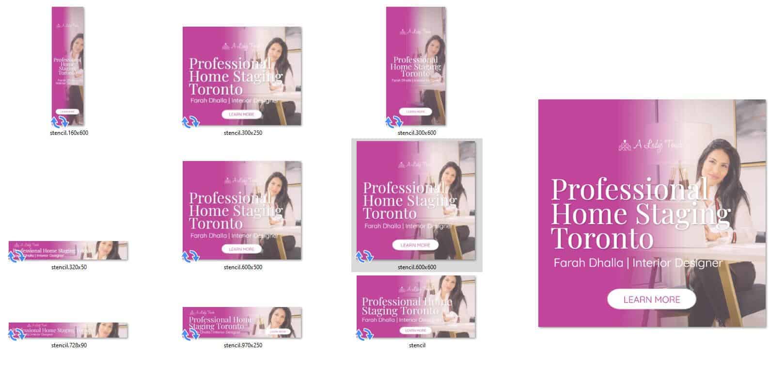 sample ad creatives Professional home stager Toronto ad creatives.