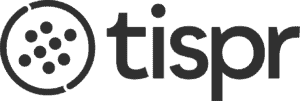 The tispr logo on a black background featured in Landing Page 01.