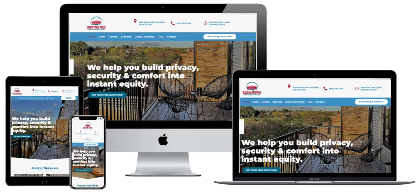 A website design for a home security company.