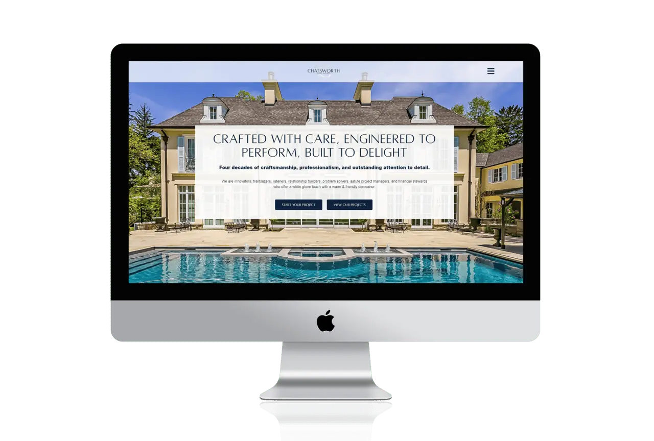 A computer screen showcasing the expertly crafted web design of a real estate company.
