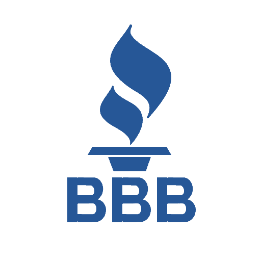 The bbb logo on a white background.