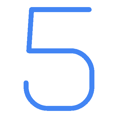 wired outline 2431 number 5 hover draw