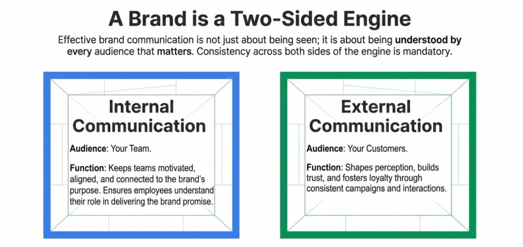 Brand Communication Strategies for Internal and External Success brands two sided image 1