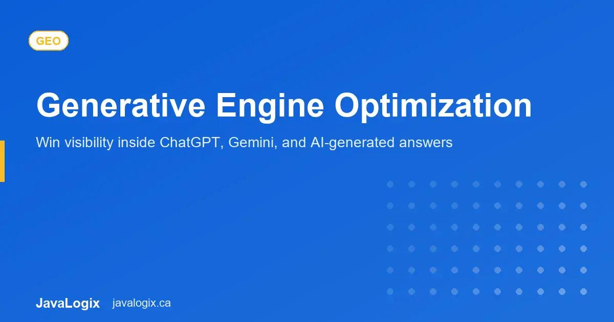 Generative Engine Optimization Generative engine optimization GEO strategy graphic for Canadian businesses