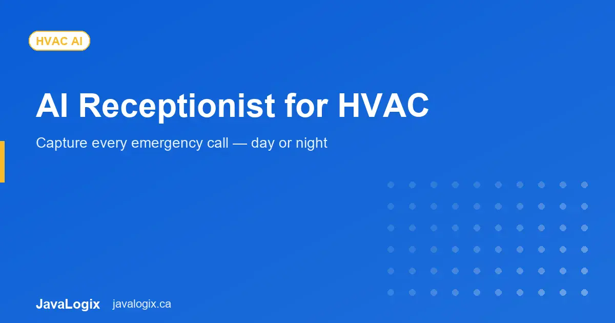 AI Receptionist for HVAC Contractors AI receptionist for HVAC contractor emergency call capture graphic