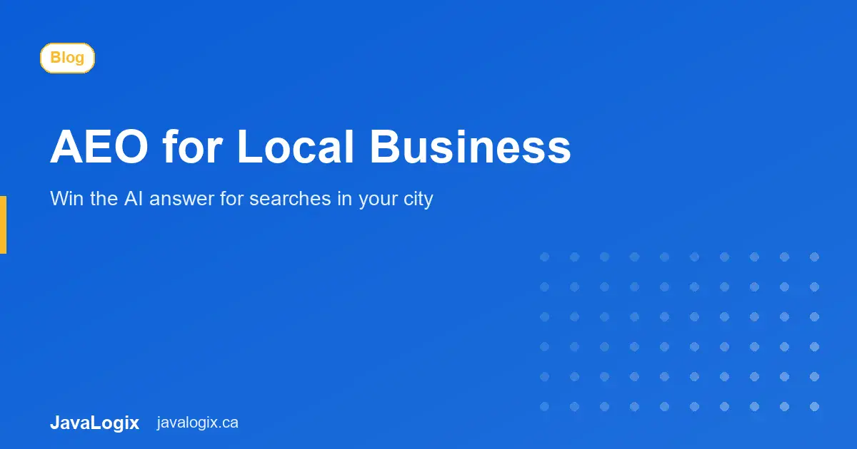 AEO for local business visibility graphic