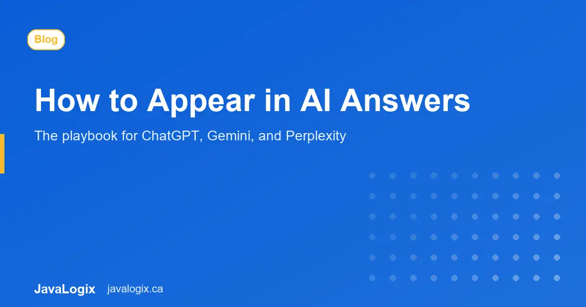 How to appear in AI answers strategy graphic