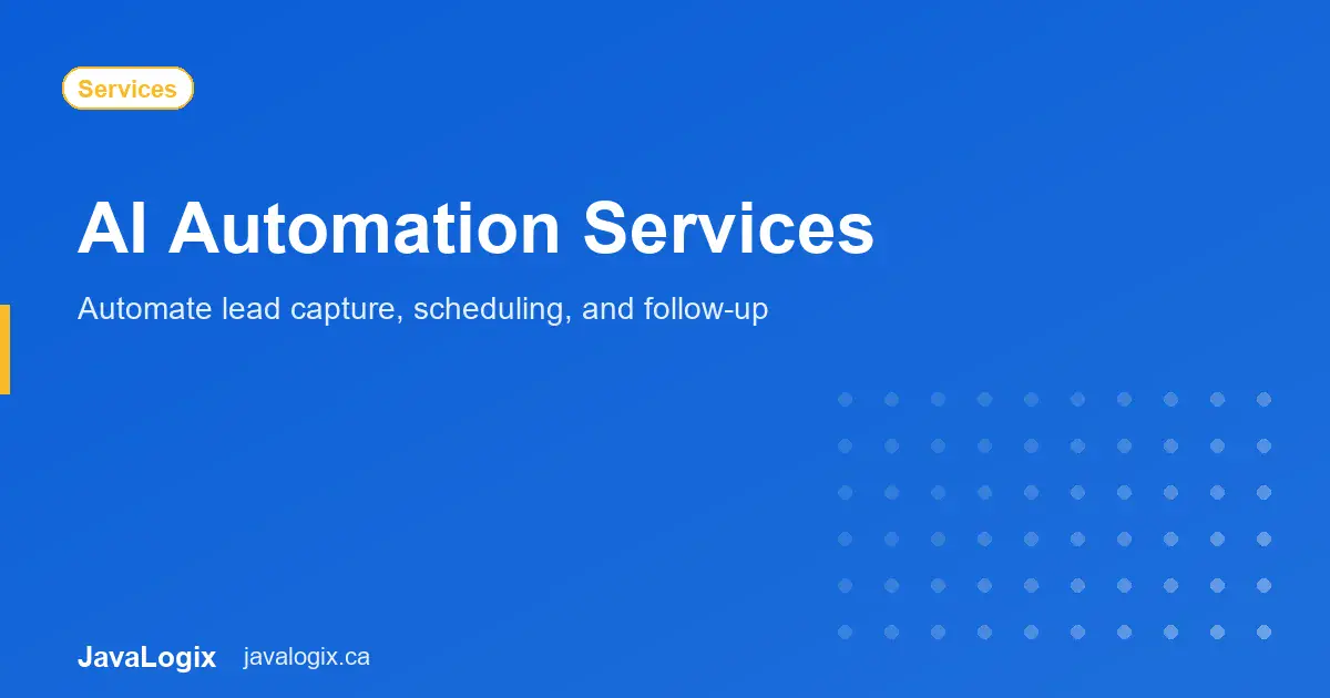 AI Automation Services AI automation services for service businesses graphic