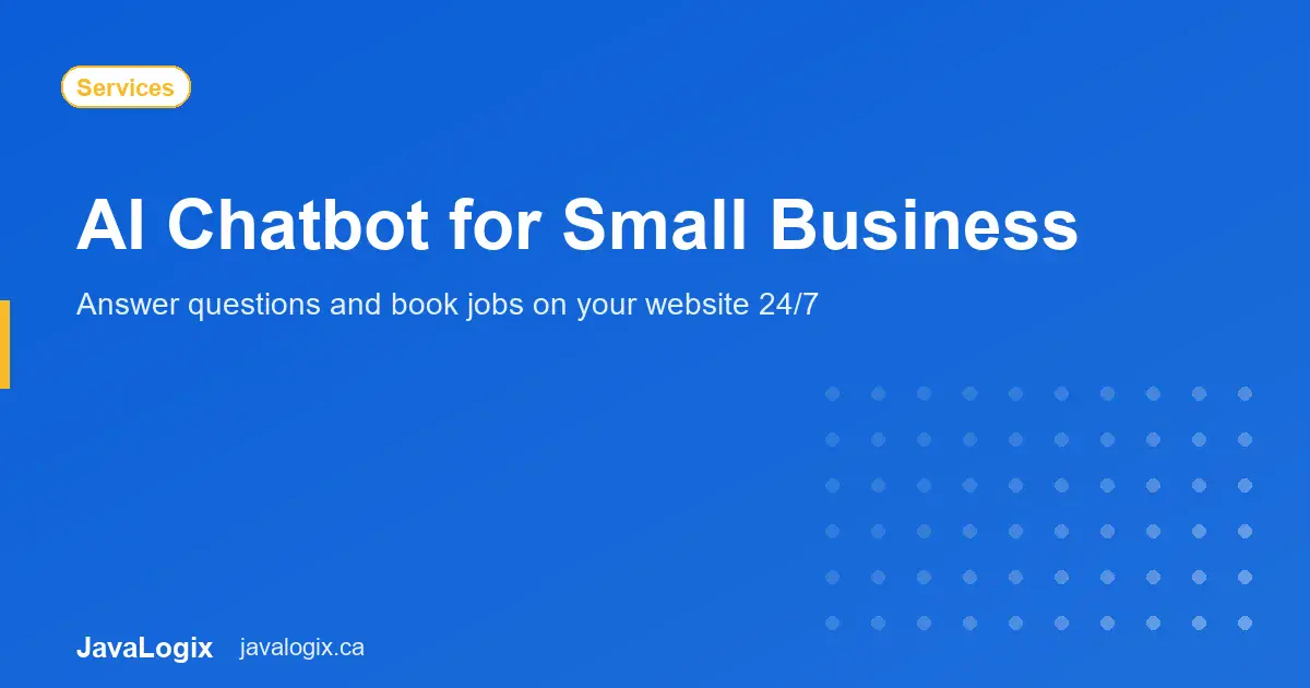 AI Chatbot for Small Business AI chatbot for small business website graphic