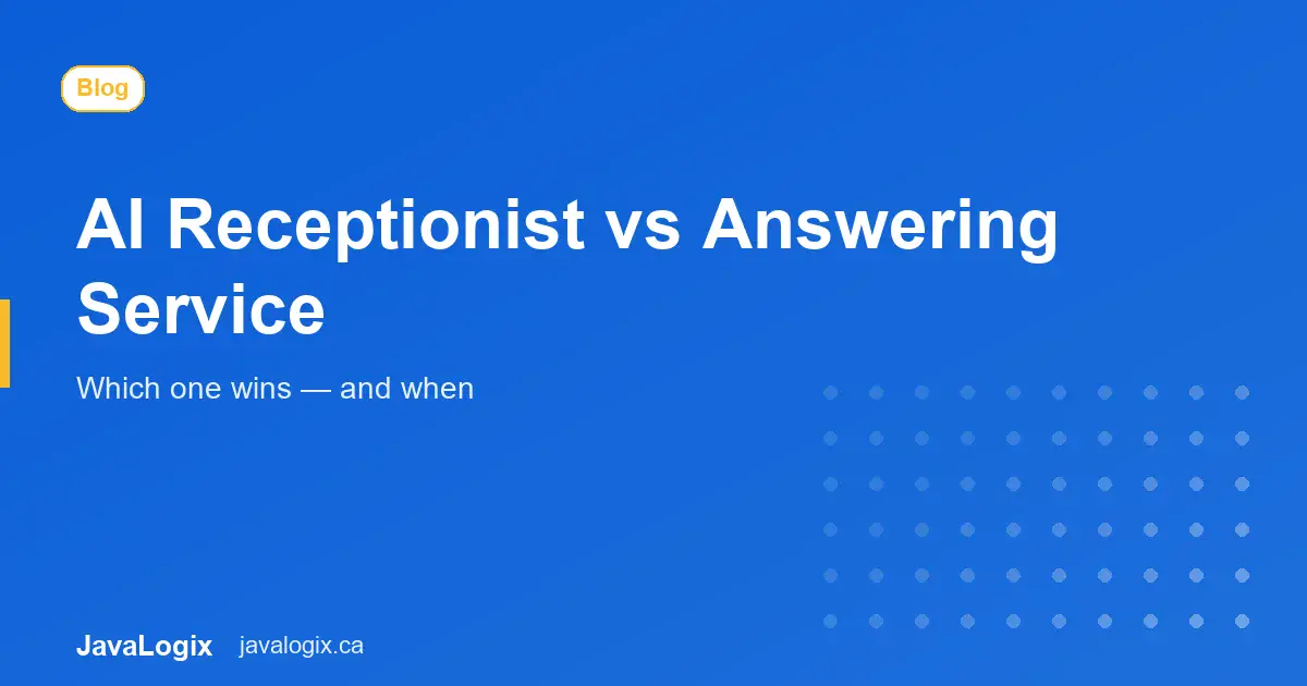 AI Receptionist vs Answering Service: Which Wins? AI receptionist vs traditional answering service comparison graphic