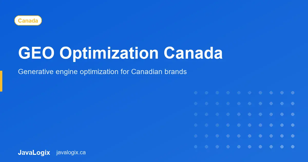 GEO Optimization Canada GEO optimization Canada generative engine strategy graphic